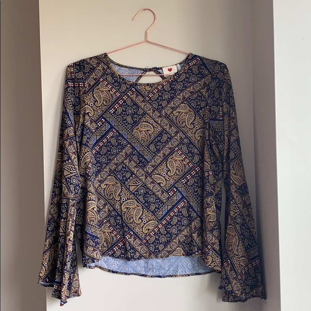 Paisley Bell Sleeve Blouse